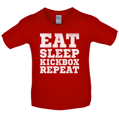 Eat Sleep Kickbox REPEAT Kids T Shirt