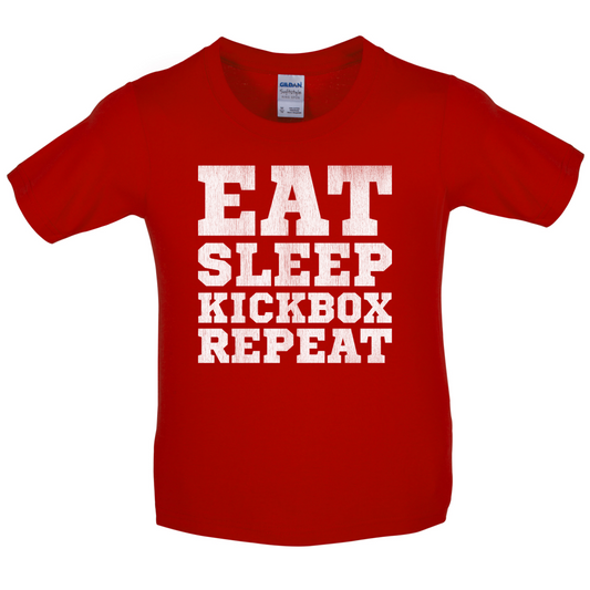 Eat Sleep Kickbox REPEAT Kids T Shirt