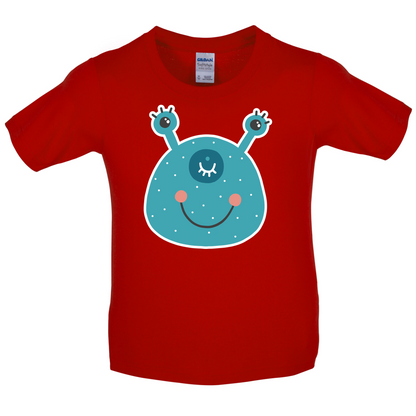 Smiley Face Alien Kids T Shirt