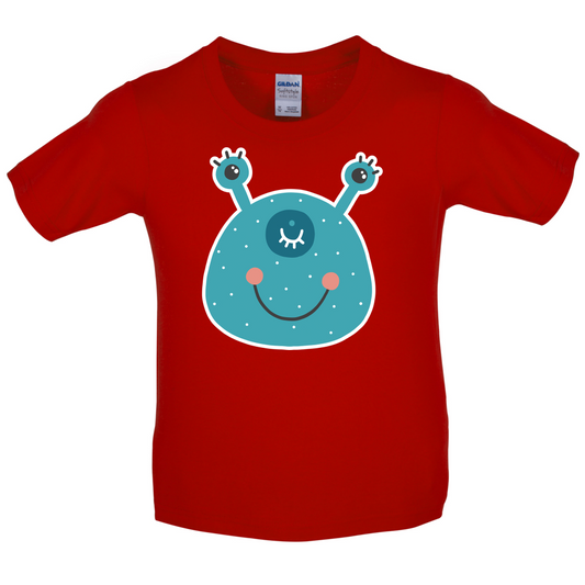 Smiley Face Alien Kids T Shirt
