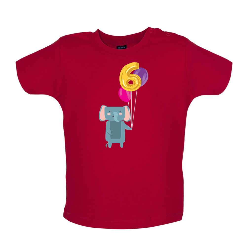 6th Birthday Elephant Baby T Shirt