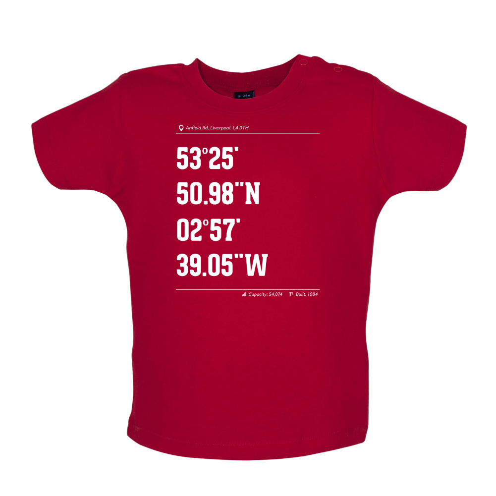 Stadium Coordinates Liverpool Baby T Shirt