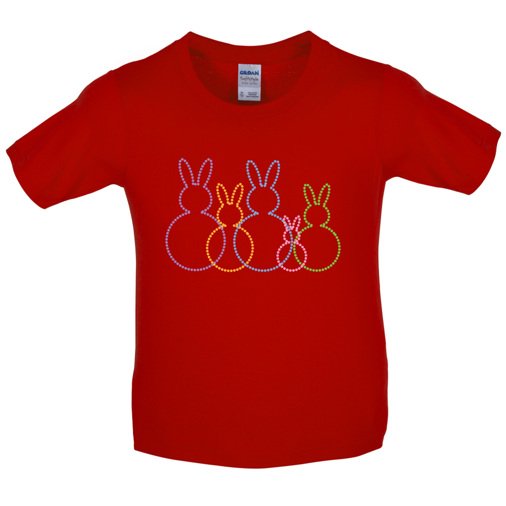 Bunny Family Outline Kids T Shirt