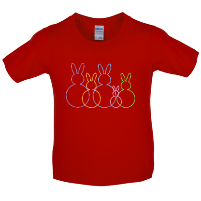 Bunny Family Outline Kids T Shirt
