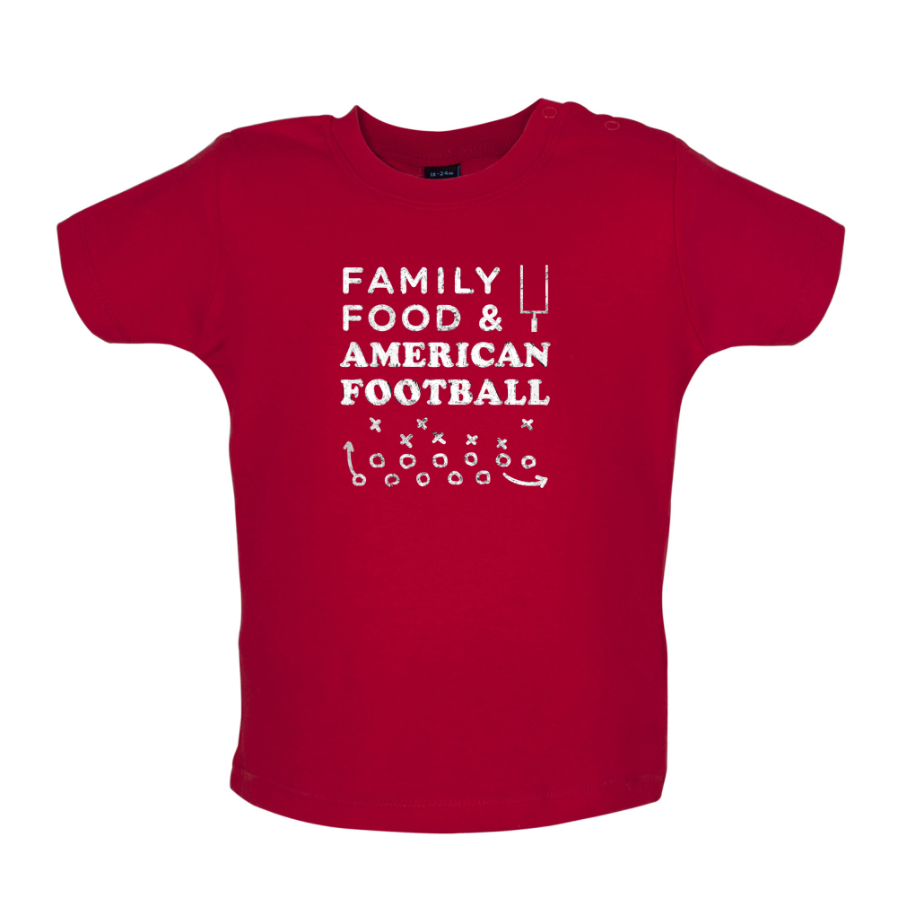 Family Food & American Football Baby T Shirt