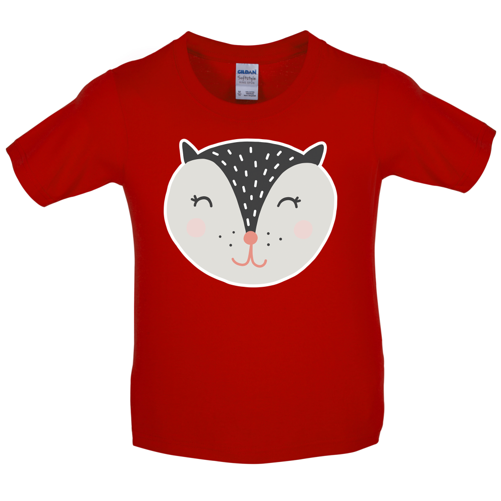 Smiley Face Badger Kids T Shirt