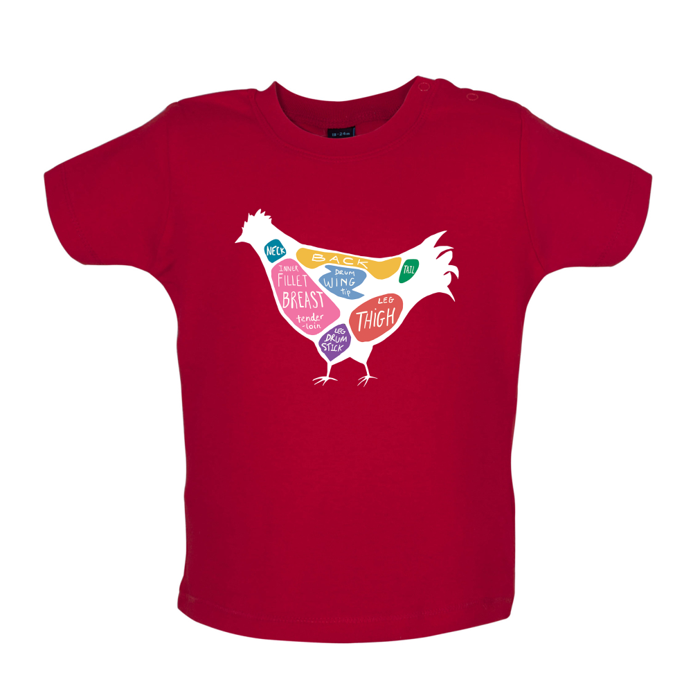 Butcher Chicken Diagram Baby T Shirt