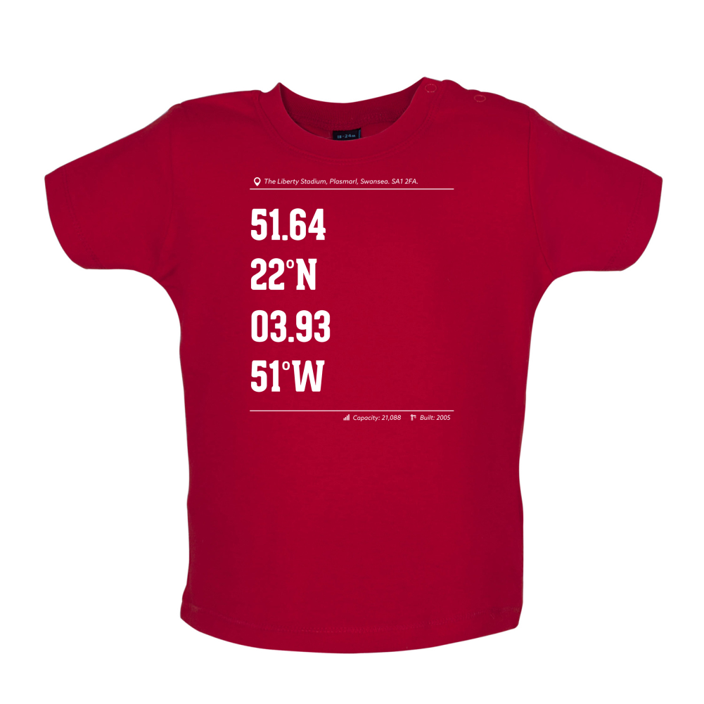 Stadium Coordinates Swansea Baby T Shirt