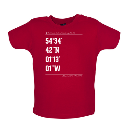 Stadium Coordinates Middlesborough Baby T Shirt