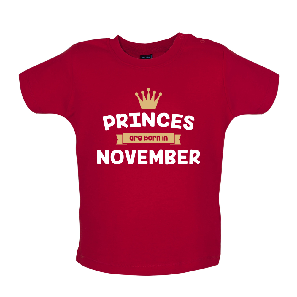 Princes Are Born In November Baby T Shirt