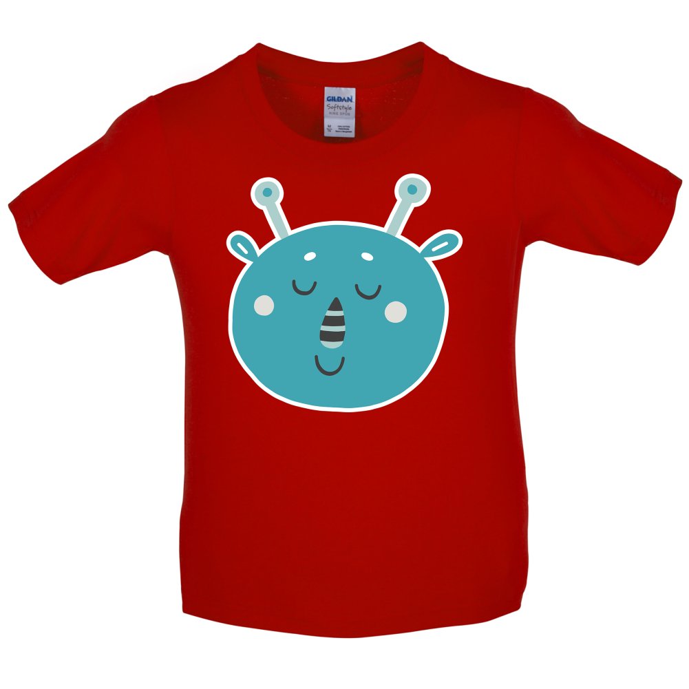 Smiley Face Martian Kids T Shirt