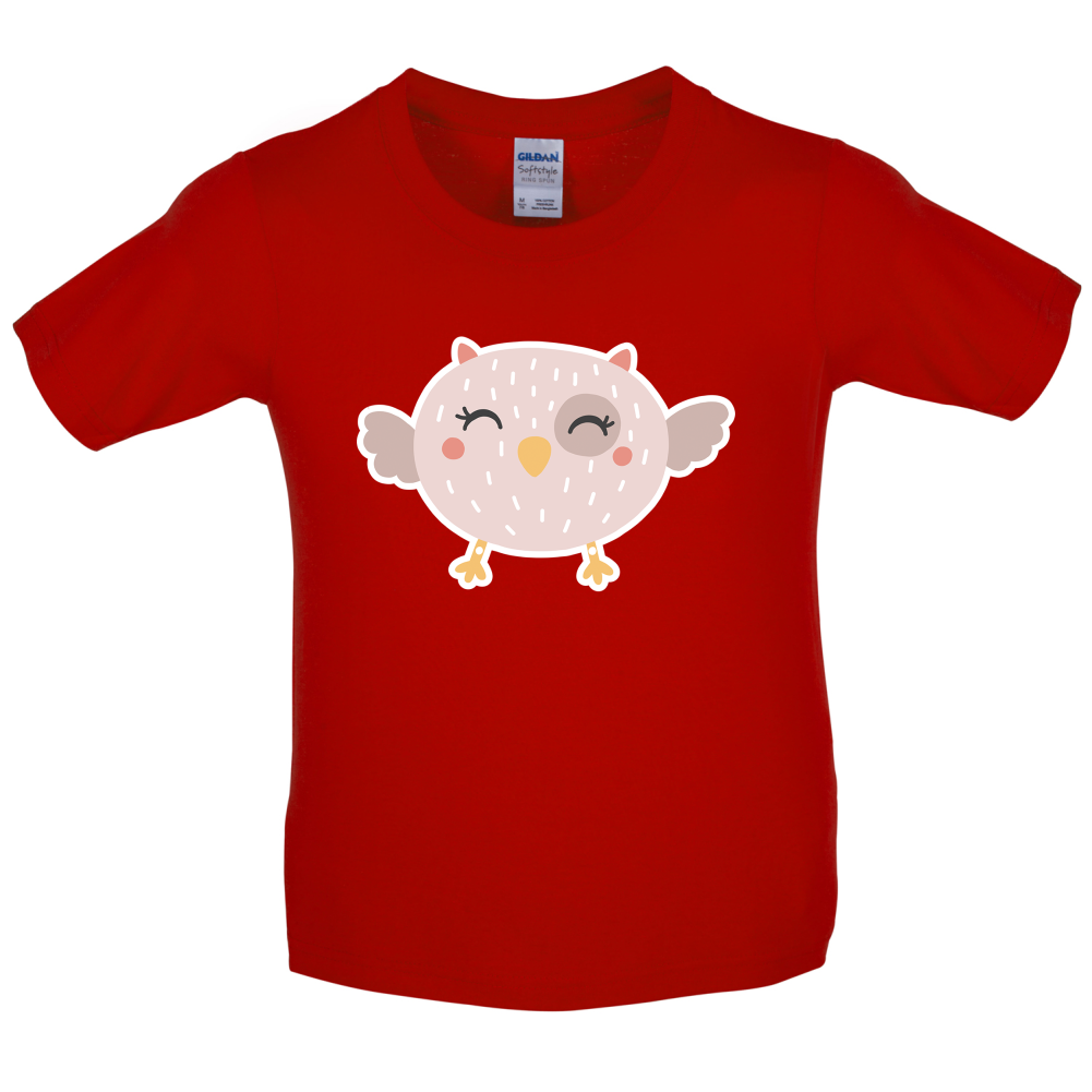 Smiley Face Baby Owl Kids T Shirt