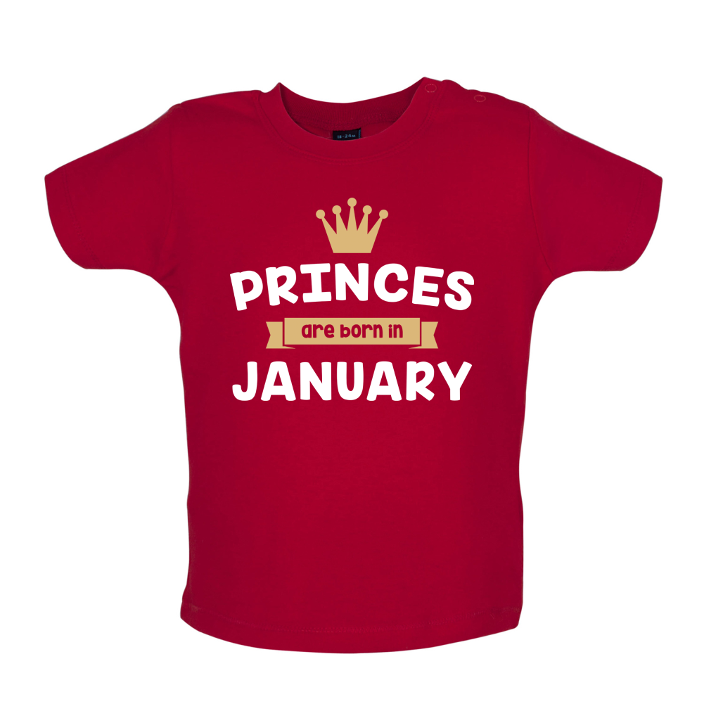 Princes Are Born In January Baby T Shirt