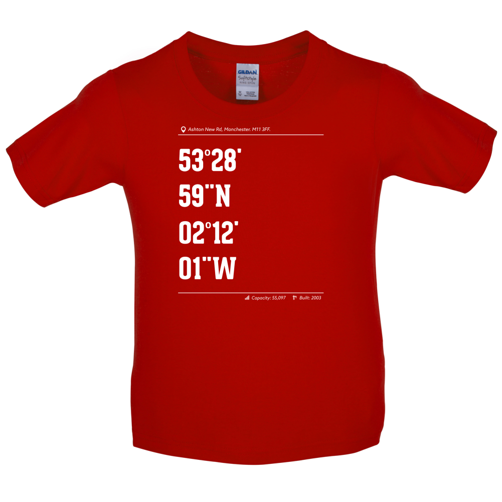 Stadium Coordinates Sky Blues Kids T Shirt