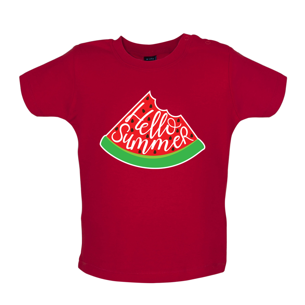 Hello Summer Watermelon Baby T Shirt