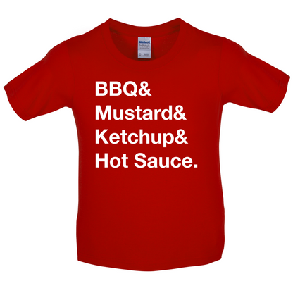 BBQ & Mustart & Ketchup Kids T Shirt