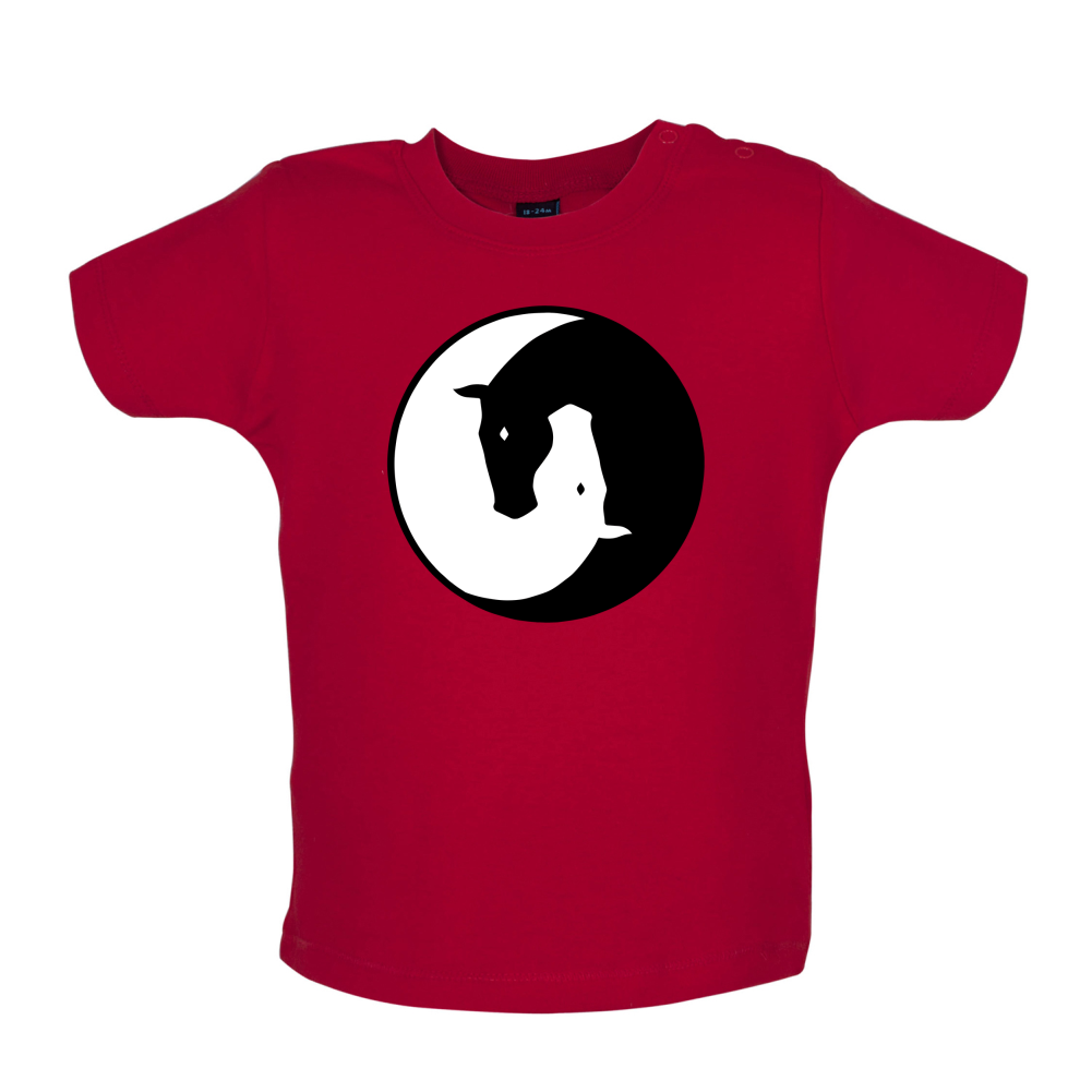 Yin Yang Horses Baby T Shirt