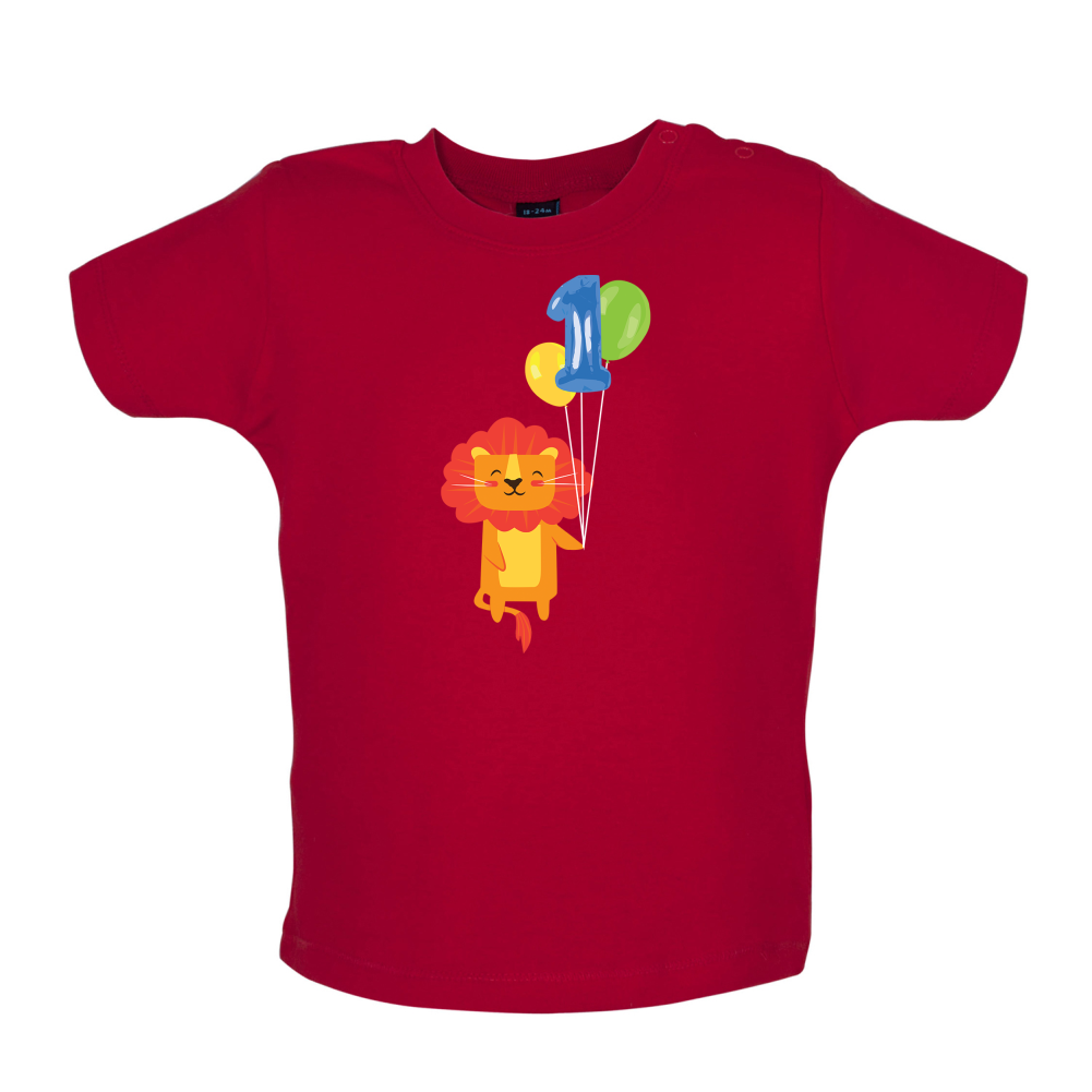 1st Birthday Lion Baby T Shirt