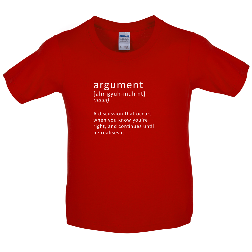 Funny Definition Argument Kids T Shirt