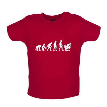 Evolution Of Man Phone On Toilet Baby T Shirt