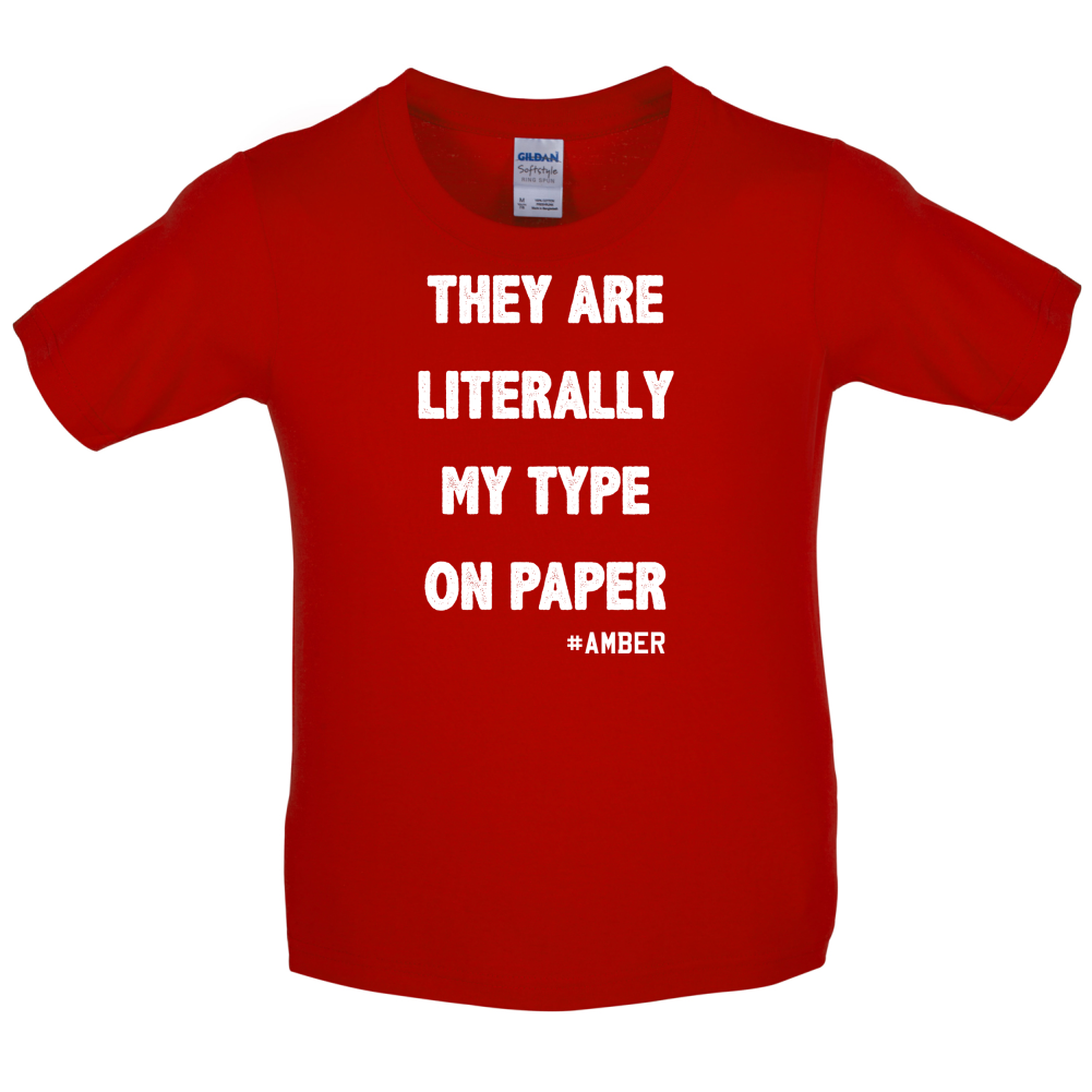 Literally My Type On Paper Kids T Shirt
