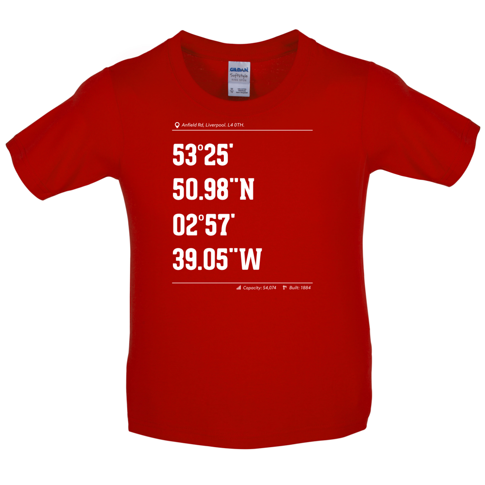 Stadium Coordinates Liverpool Kids T Shirt