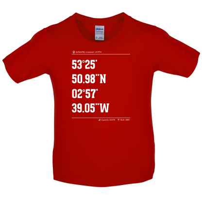 Stadium Coordinates Liverpool Kids T Shirt