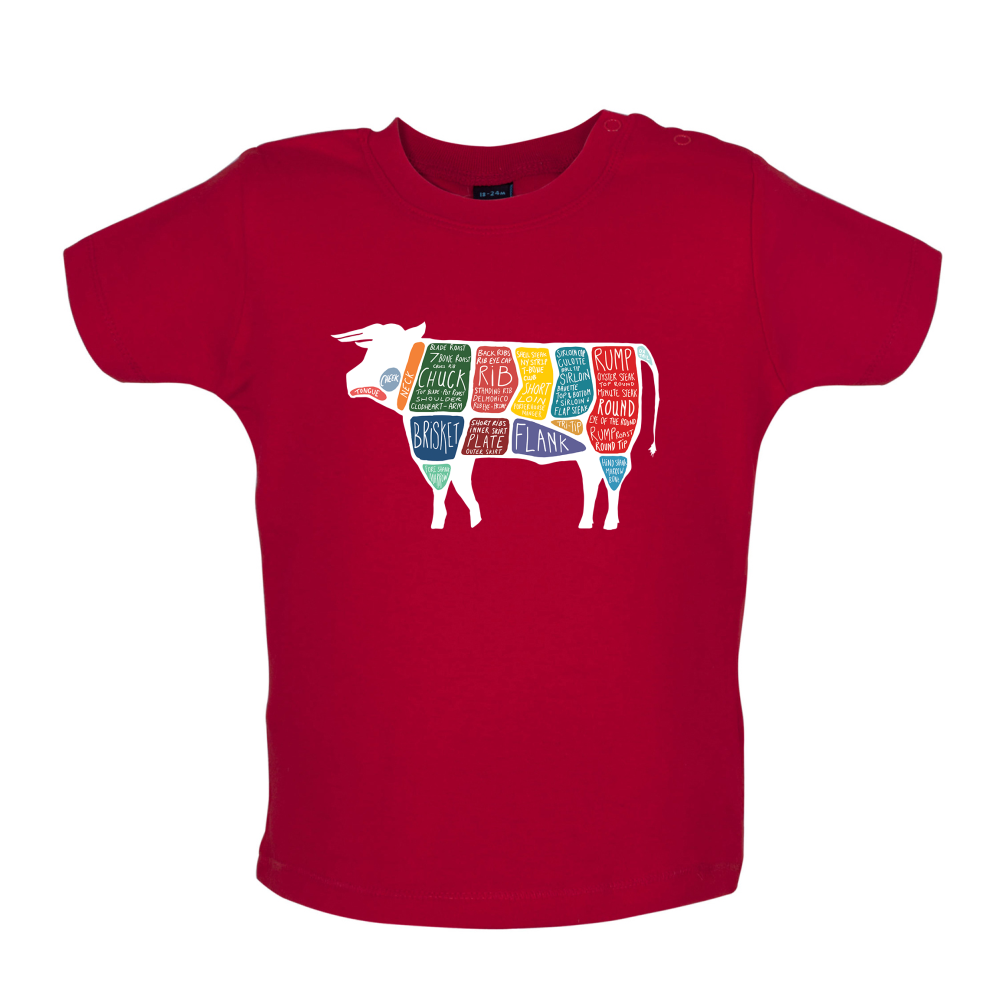 Butcher Cow Diagram Baby T Shirt