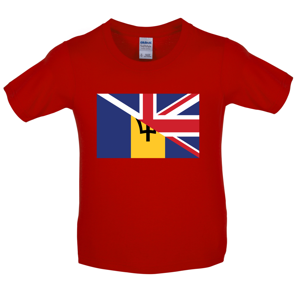 Half Barbados Half UK Kids T Shirt