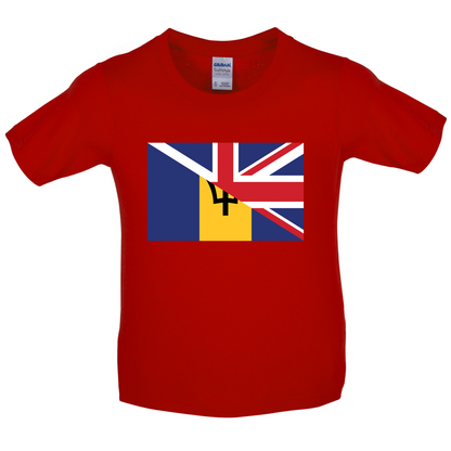 Half Barbados Half UK Kids T Shirt