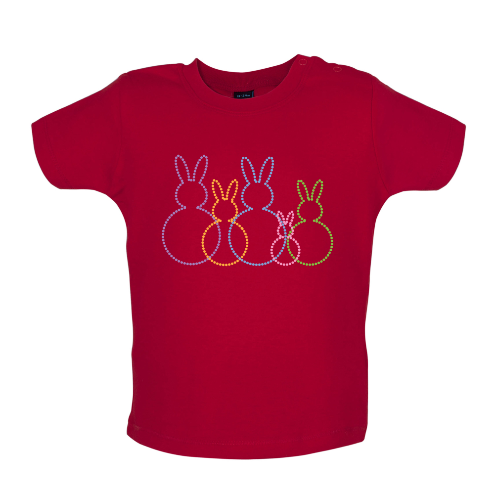 Bunny Family Outline Baby T Shirt