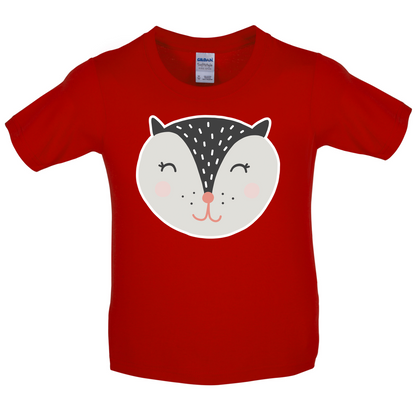 Smiley Face Badger Kids T Shirt