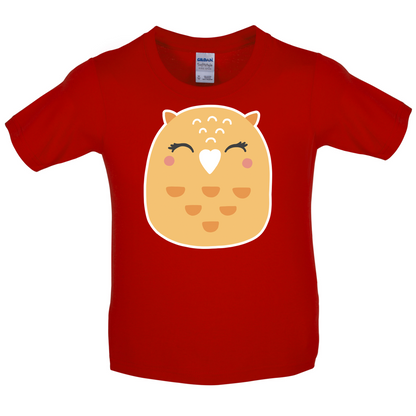 Smiley Face Mrs Owl Kids T Shirt