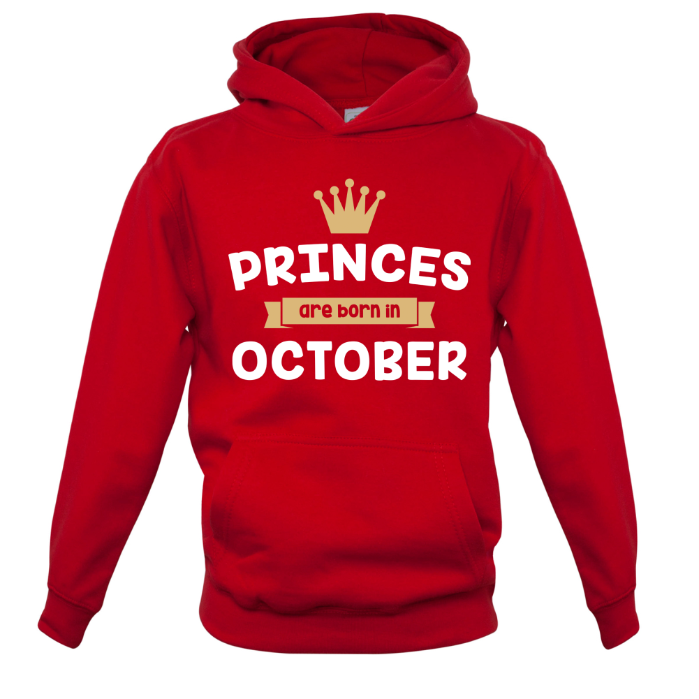 Princes Are Born In October Kids T Shirt