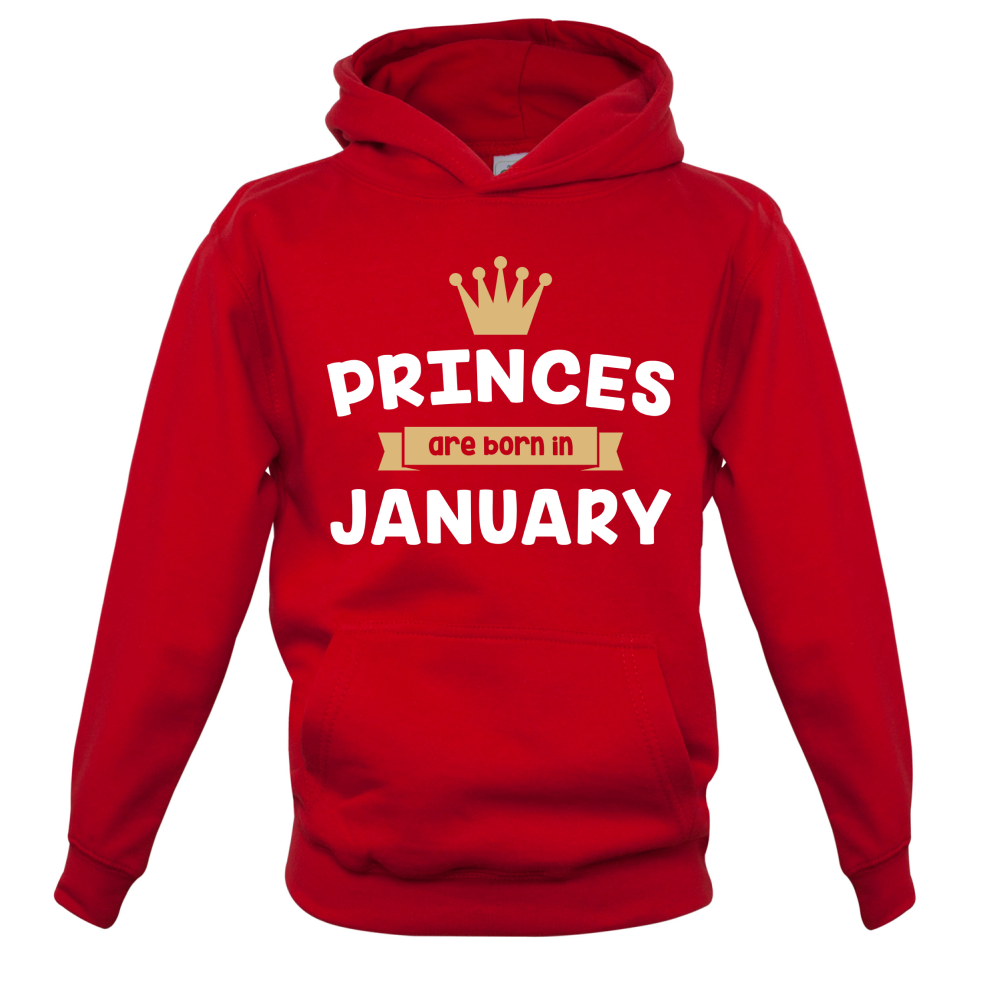 Princes Are Born In January Kids T Shirt
