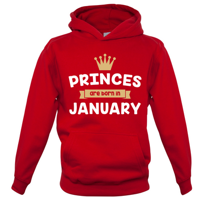 Princes Are Born In January Kids T Shirt