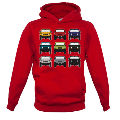 JW 9 Colour Car Grid Kids T Shirt