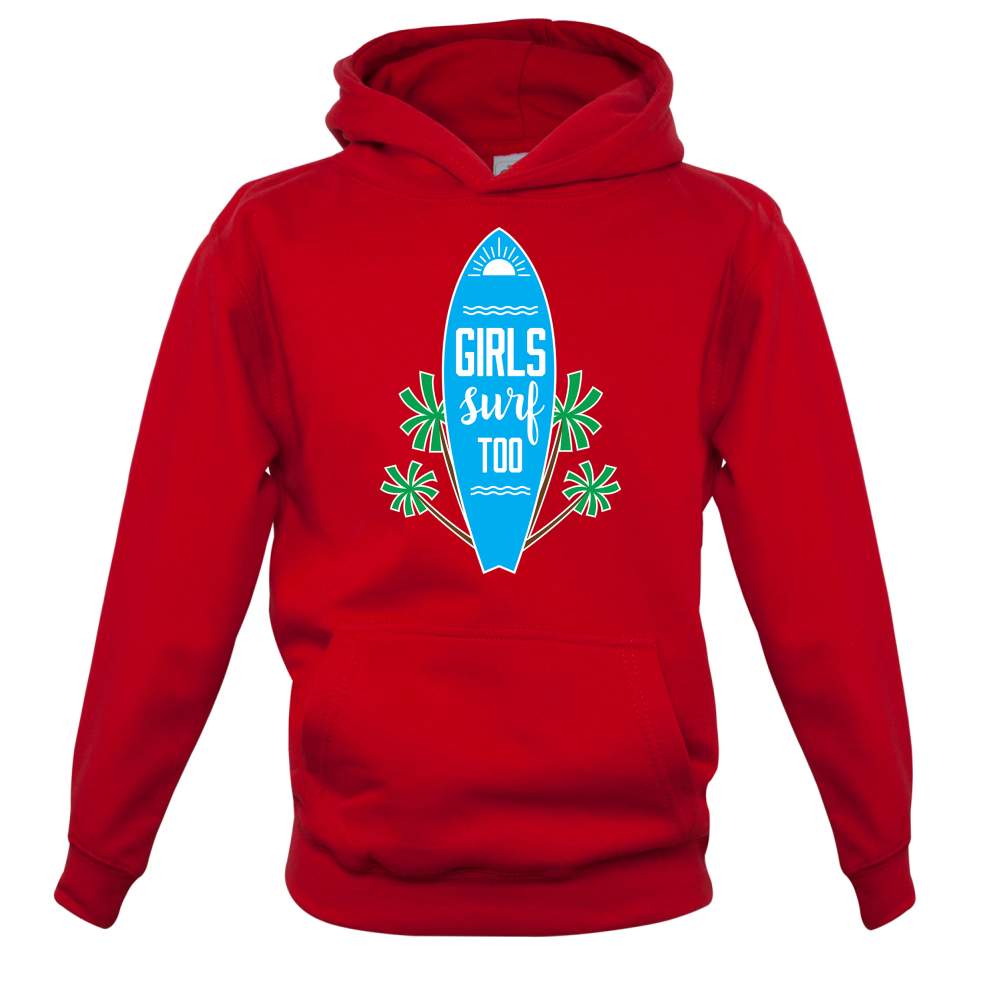 Girls Surf Too Kids T Shirt
