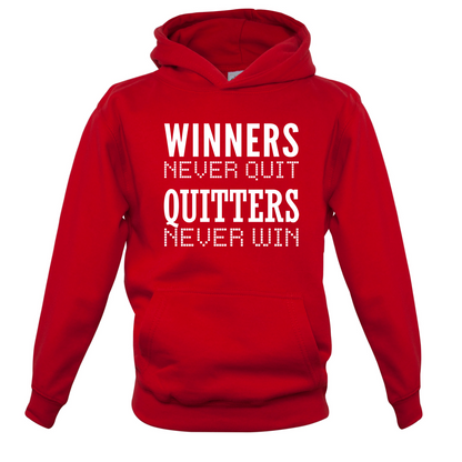 Winners Never Quit Kids T Shirt