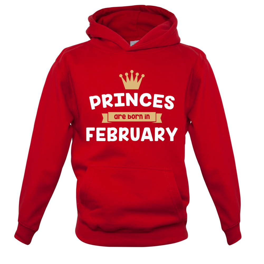 Princes Are Born In February Kids T Shirt