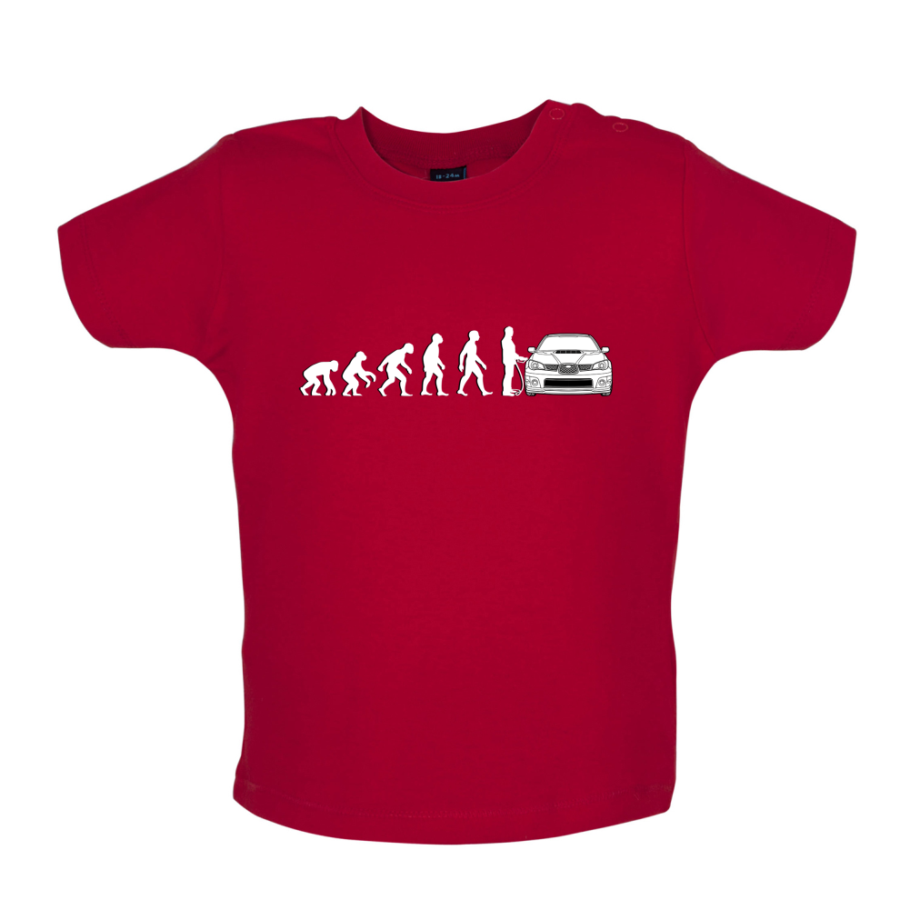 Evolution of Man Impreza Driver Baby T Shirt