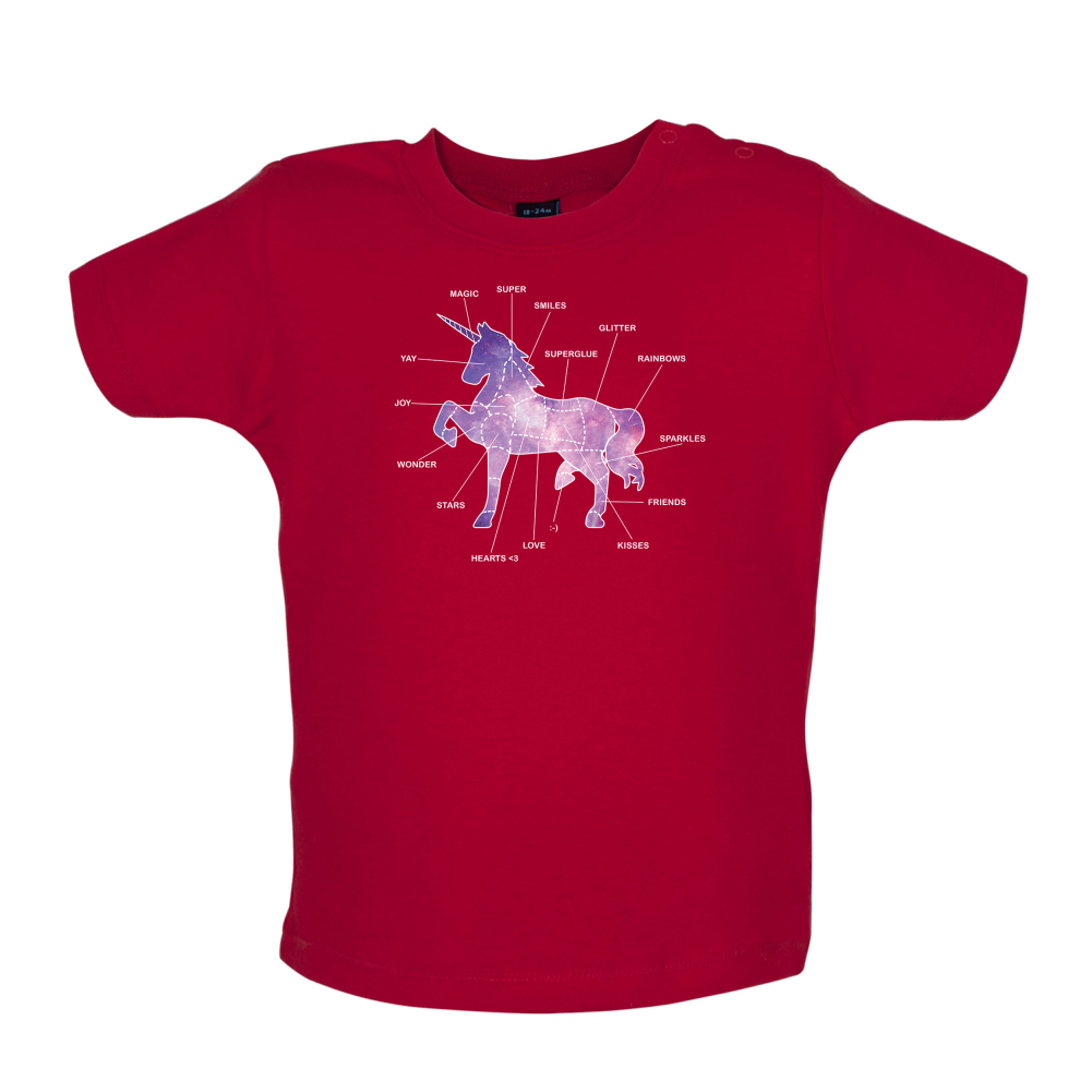 Unicorn Butchers Diagram Baby T Shirt