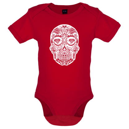Mexican Sugar Candy Skull Baby T Shirt