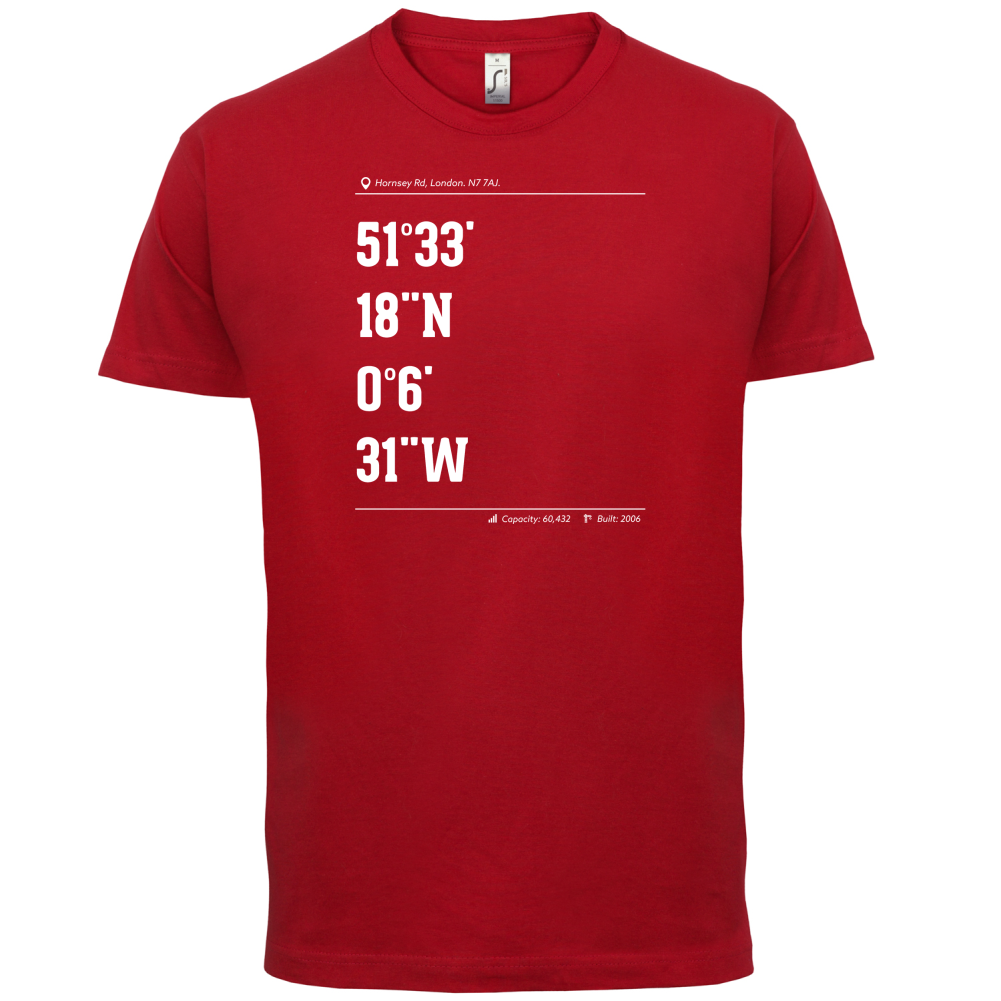 Stadium Coordinates Gunners T Shirt