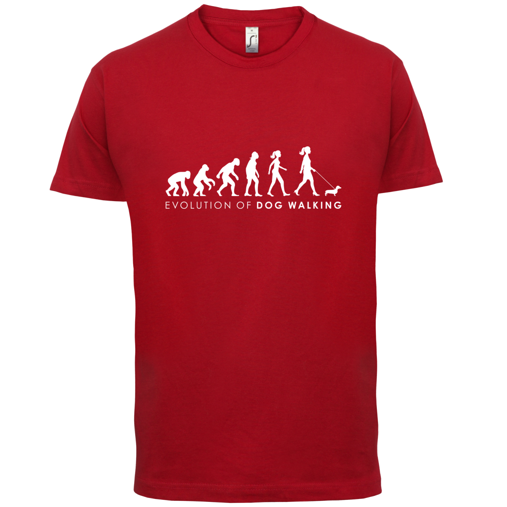 Evolution Of Woman Dog Walking T Shirt