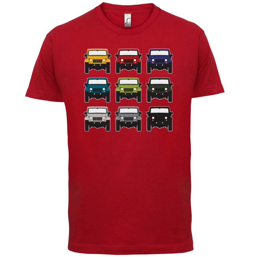 JW 9 Colour Car Grid T Shirt