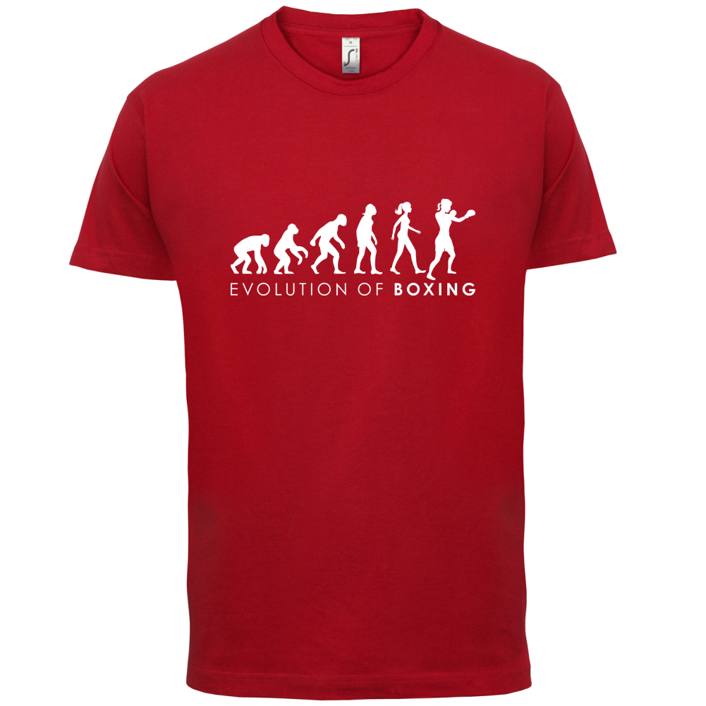 Evolution Of Woman Boxing T Shirt