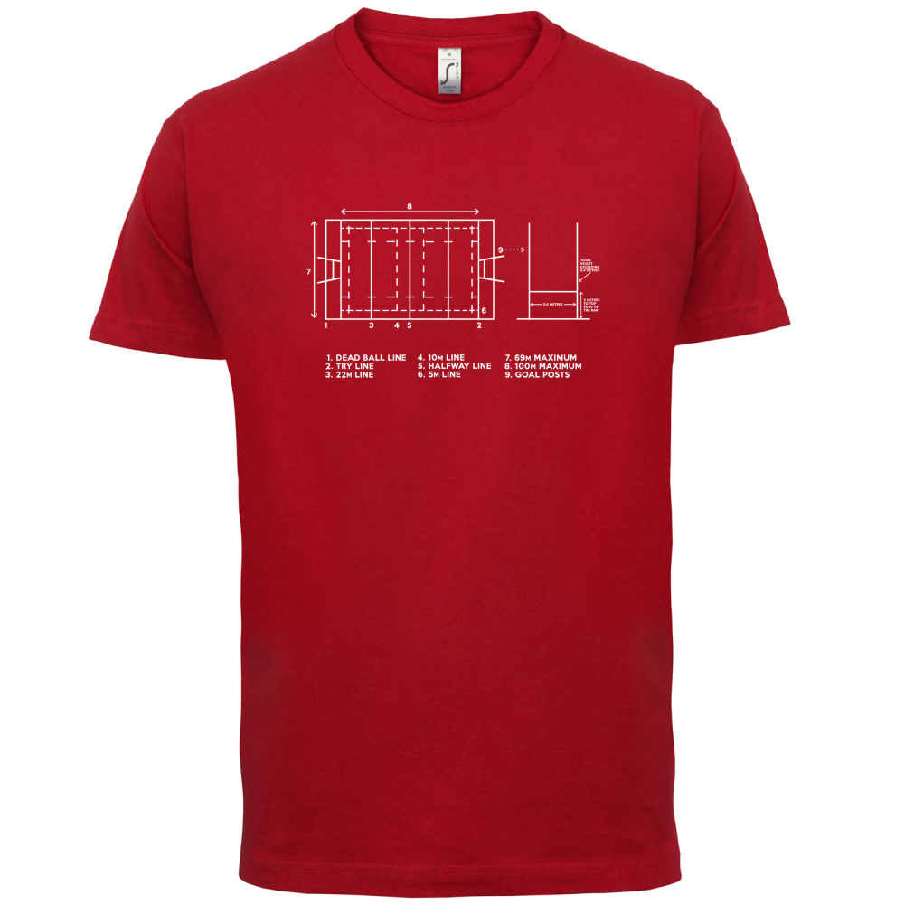 Rugby Pitch Diagram T Shirt