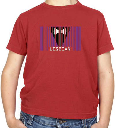 LGBT Barcode Flags - Lesbian Kids T Shirt