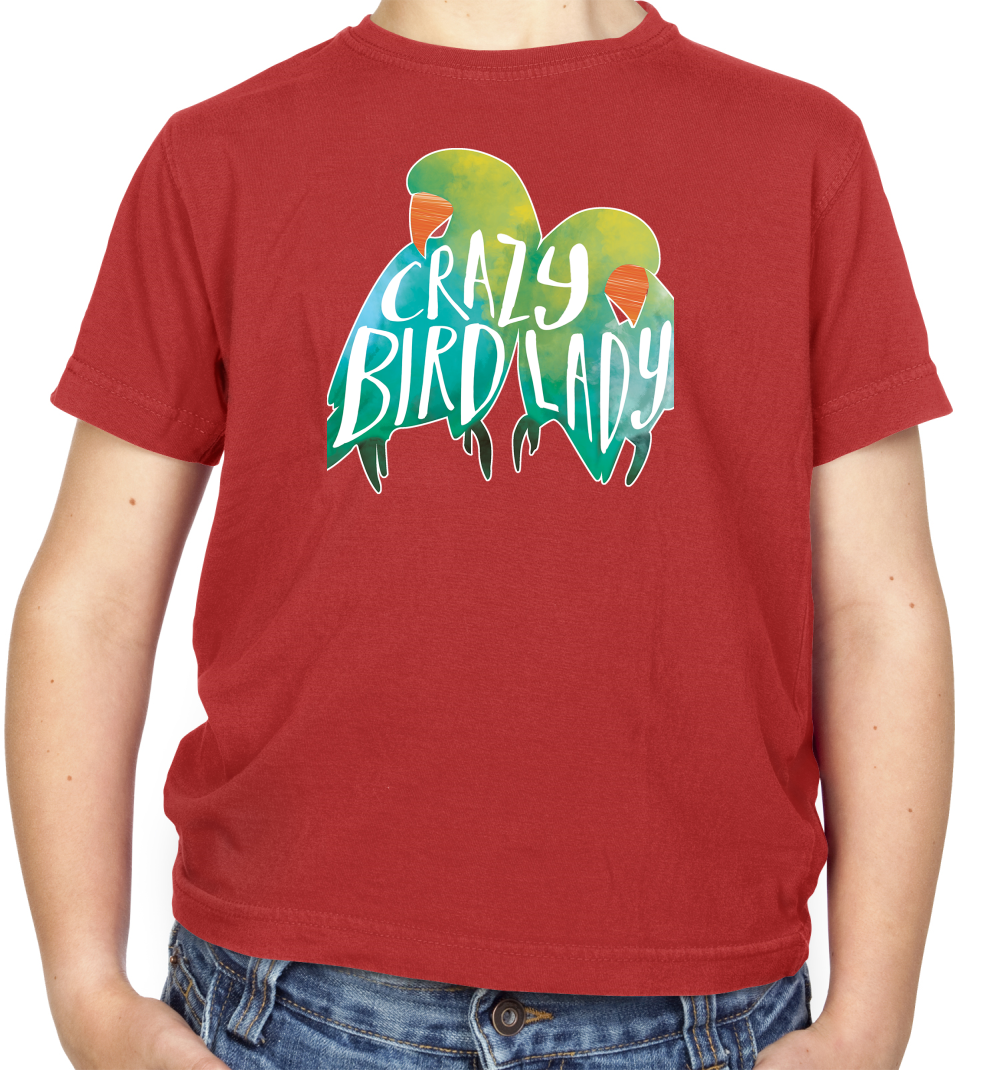 Crazy Bird Lady Kids T Shirt